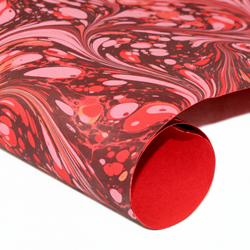 Hand Marbled Paper - FIRE SWIRL