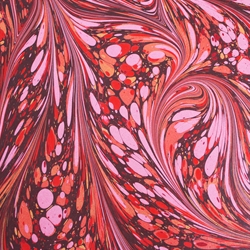 Hand Marbled Origami Paper - FIRE SWIRL