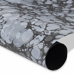 Hand Marbled Paper - CHARCOAL STONE