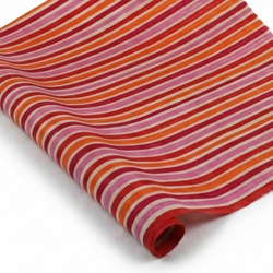 Nepalese Batik Lokta Paper - Stripes - PINK/ORANGE