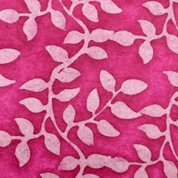 Lokta Paper Origami Pack - Batik Leaves - MAGENTA