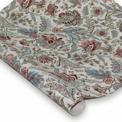 Screenprinted Indian Cotton Paper - DUST PINK/BLUE Floral