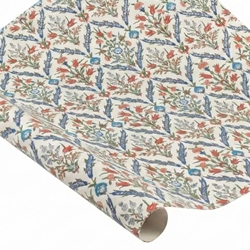 Screenprinted Indian Cotton Paper - BLUE/RED Print