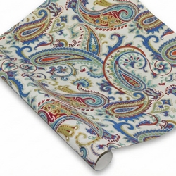 Screenprinted Indian Cotton Paper - BLUE Paisley