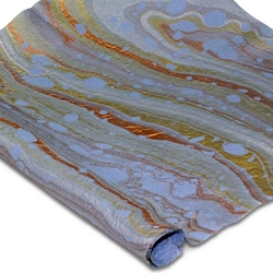 Milano Momi Kozo Paper - GOLD SILVER COPPER ON LIGHT BLUE