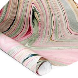 Thai Marbled Paper - RED/GOLD/GREEN